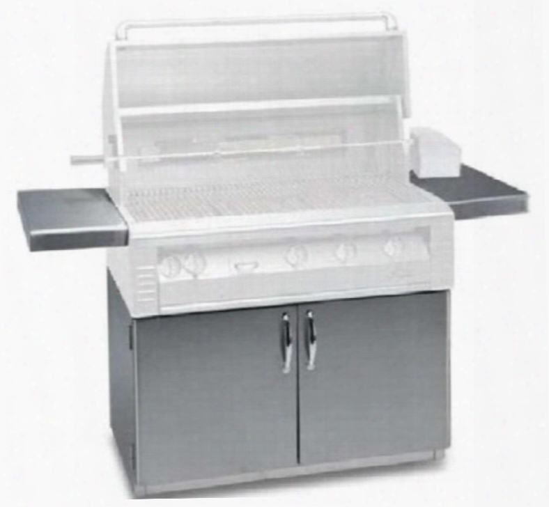 Al-36c Standard 36" Freestanding Grill Cart With 2 Access Doors 2 Side Shelves And Caster Wheels In Stainless