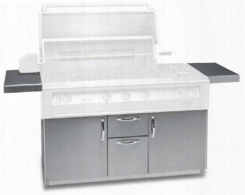 Al-56c 30" Freestanding Grill Cart With 2 Access Doors 2 Drawers 2 Side Shelves And Caster Wheels In Stainless