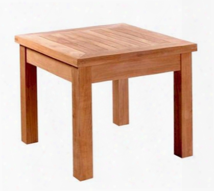 Bahama Collection Tb-020ms 20" Square Mini Table With Teak Wood Construction And Apron In Natural