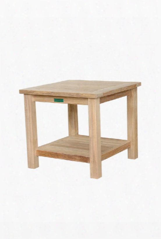 Bahama Collection Tb-222s 22" Square Side Table With Bottom Shelf Teak Wood Construction And Apron In Natural