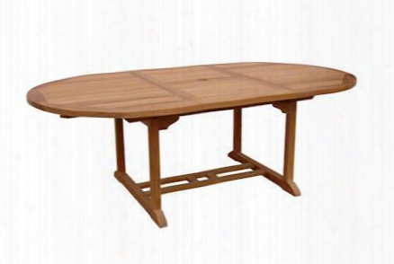 Bahama Collection Tbx-087vt 63" - 87" Oval Extension Table With Extra Thick Wood Unique Built-in Butterfly Pop-up Leaf And Umbrella Hole In Natural
