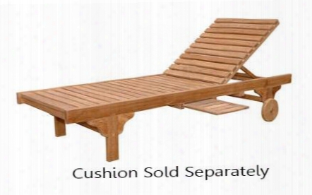 Capri Sl-071 78" Sun Lounger With Adjustable Back And Side Tray In Natural