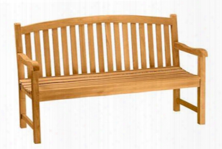 Chelsea Collection Bh-005r 59" 3-seater Bench With Curve Back Style Stretchers And Wooden Dowel In Natural