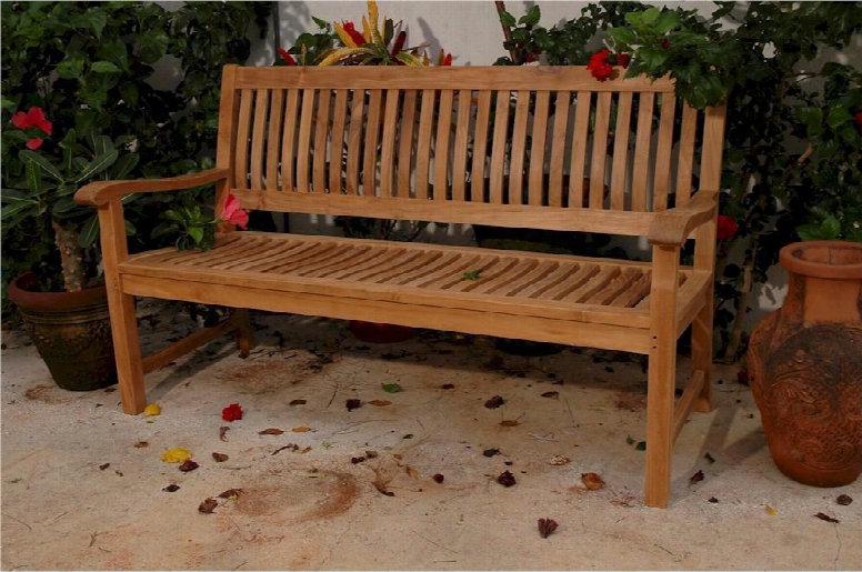 Del-amo Bh-572 71" 4-seater Bench With Straight Back Style Stretchers And Mortise Tenon In Natural