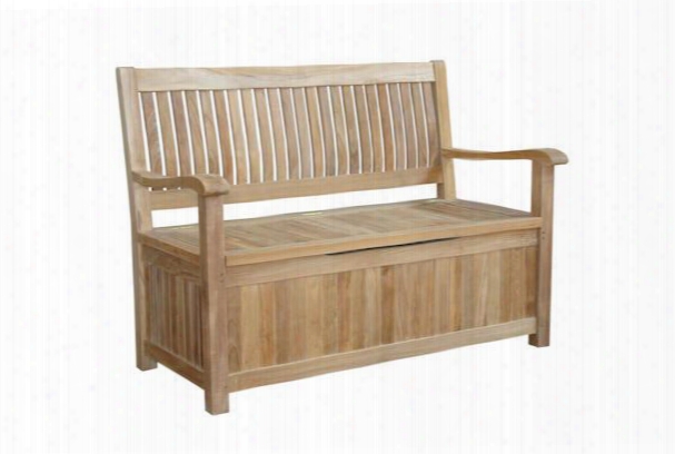 Del-amo Collection Bh-152sb 48" Bench With Underneath Storage Straight Back Style And Teak Wood Construction In Natural