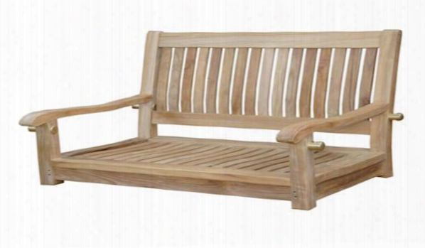 Del-amo Collection Sw-004s 48" Straight Swing Bench With Premium Grade Teakwood Construction Mortise Tenon And Wooden Dowel In Natural