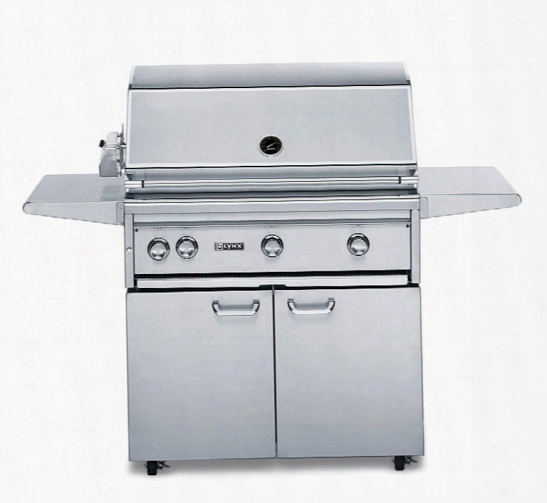 L36asfr-lp Professional Series 36" Freestanding Liquid Propane Grill On Cart 935 Sq. In. Cooking Surface 3 Burners Plus Rotisserie Halogen Lights Heat