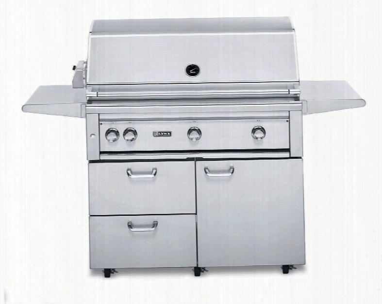 L42asfrlp 42" Freestanding Natural Gas Grill With Rotisserie Three Prosear2 Burners (total 70 000 Btus) 1200-sq.-in. Cooking Surface (855 Primary 345