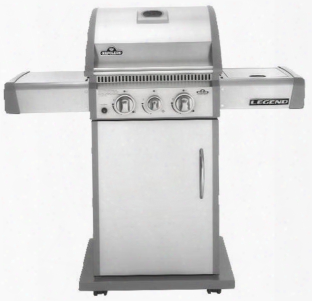 La Series La200sbnss Natural Gas Grill With Side Burner On Cart 2 Burners 35 000 Btus Grilling Surface Cast Iron Cooking Grid 2 Side Shelves 435 Sq.