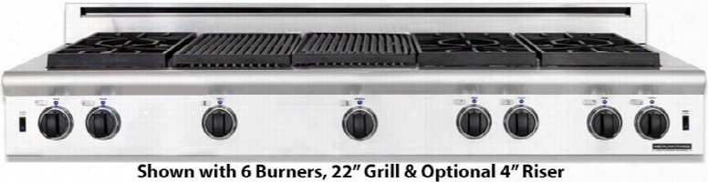 Legend Arsct-606x2gr-l 60" Sealed Burner Liquid Propane Rangetop With 6 Sealed Burners Pro-style 22" Grill Fail-safe System Analog Controls Electronic