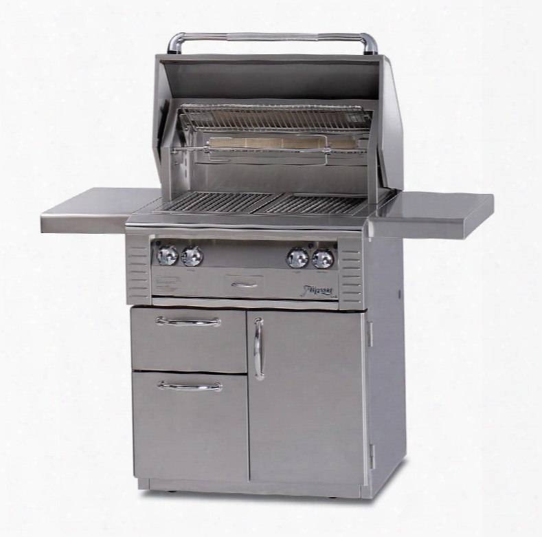 Lx2  Alx2-30ircd-n 30" All Infrared Natural Gas Grill On Deluxe Cart With 542 Sq. In. Cooking Surface 2 Stainless Steel Main Burners Integrated Rotisserie
