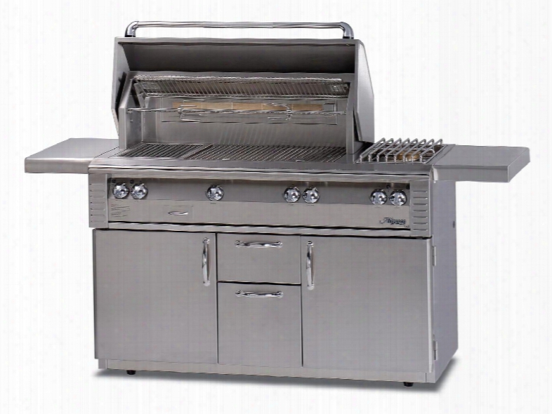 Lx2 Alx2-56szc-n 56" Natural Gas Grill On Cart With 998 Sq. In. Cooking Surface Infrared Sear Zone Integrated Rotisserie Motor 3 X 27 500 Btu Main Burners