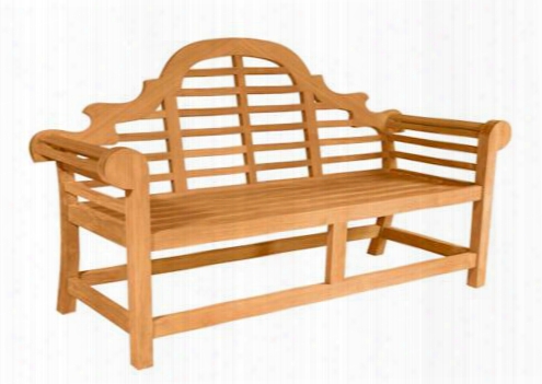 Maarlborough Collection Bh-196 78" 3-seater Bench With Stretchers Slo Ping Arches And Fully Scrolled Arms In Natural