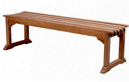 Mason Collection Bh-005b 63" 3-seater Backless Bench With Solid Teak Construction Wooden Dowel And Mortise Tenon In Natural