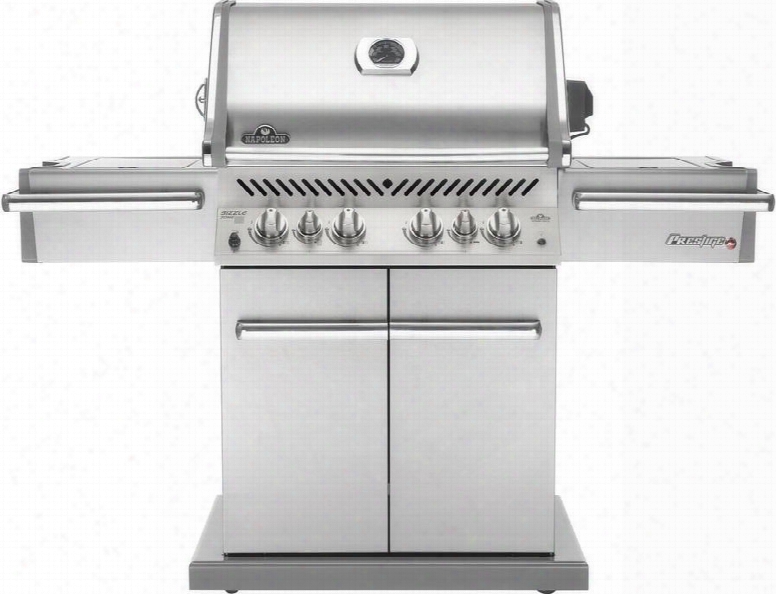 Prestige I Rb P500rsibnss 78 500 Btu Natural Gas Grill With Standard 13 000 Btu Side Burner Space Efficient Roll-top Lid Electronic Ignition Removable Drip