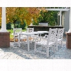 V1336SET8 Bradley Rectangular Table & Armchair Outdoor Wood Dining Set