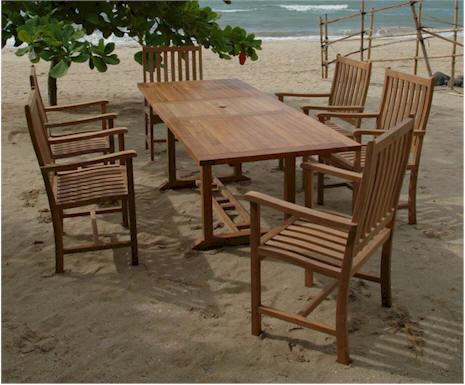 Set-112b 7-piece Dining Set With 94" Rectagular Extension Table And 6 Wilshire Dining