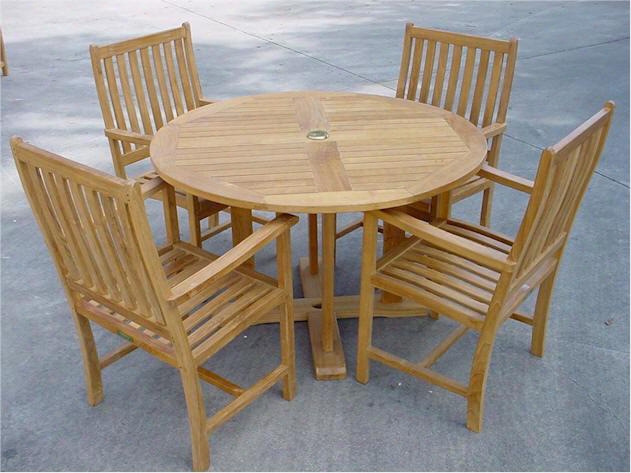 Set-16 5-piece Dining Set With Tosca 47" Round Table And 4 Wilshire Dining