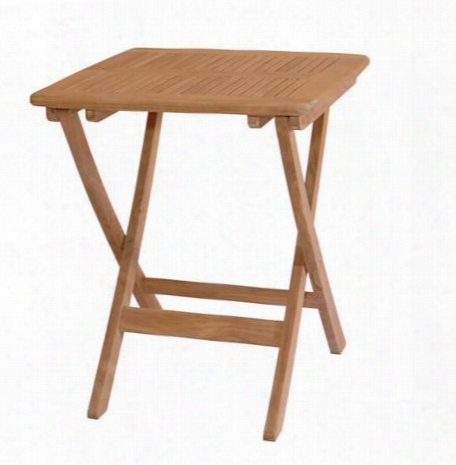 Windsor Collection Tbf-024s 24" Square Picnic Folding Table With Solid Teak Construction And Stretchers In Natural