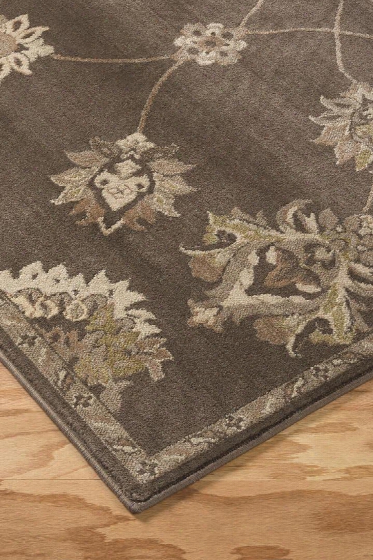 Adelina R401841 120" X 85.2" Large Size Rug With Floral Motif Design Machine-woven 6mm Pile Height Spot Clean Only And Polypropylene Material In Taupe