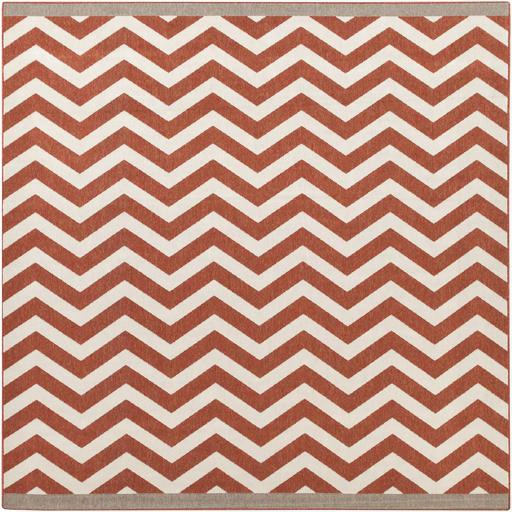 Alvresco Alf9647-89sq 8'9" Square 100% Polypropylene Rug With Low Pile Loop Texture And Machine Made In Egypt In Cherry And