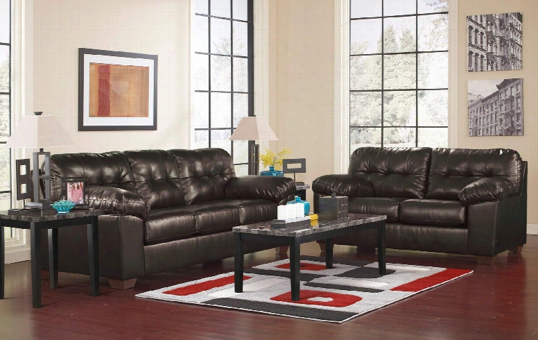 Alliston Durablend 20101qssl3tr2lta 13-piece Living Room Set With Queen Sofa Sleeper Loveseat 3pc Table Set Rug 2 Lamps And 5pc Table Accessories In