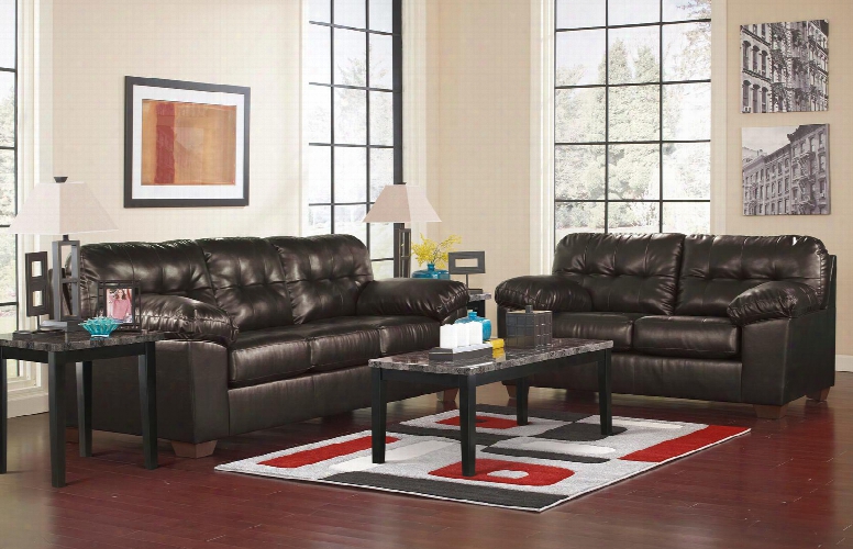 Alliston Durablend 20101sl3tr2lta 13-piece Living Room Set With Sofa Loveseat 3pc Synopsis Set Rug 2 Lamps And 5pc Table Accessories In