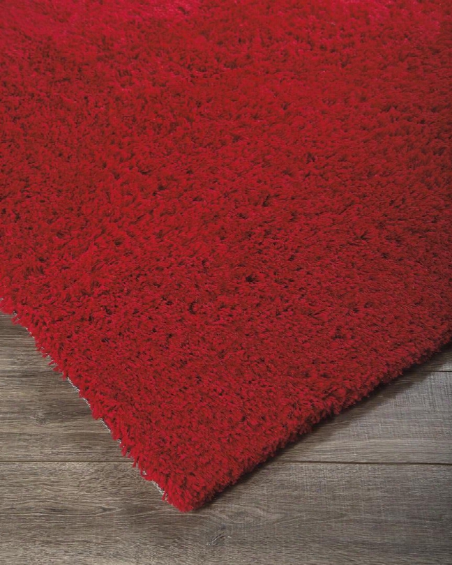 Alonso R400512 84" X 60" Medium Size Rug With Solid Shag D Esign Machine Made Tufted Micro-polyseter Material 30mm Pile And Dry Clean Only In Red