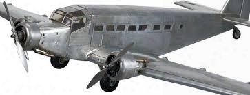 Ap454 Junkers Ju52 'iron Annie' 38.6" With Flator Corrugated Metal Material In Silver