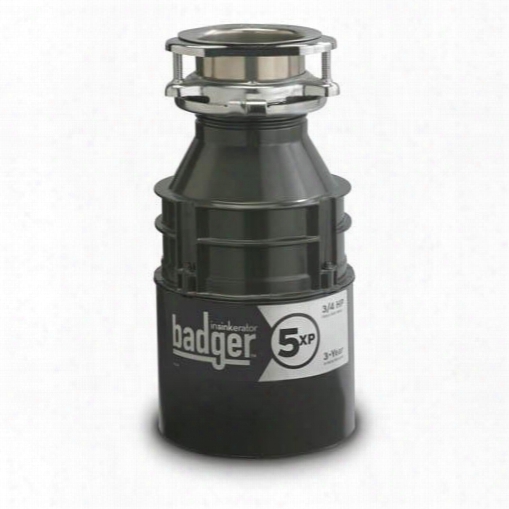 Badger 5xp 3/4 Hp Continuous Feed Waste Disposer With 1725 Rpm Dura-drive Induction Motor Rugged Galvanized Steel