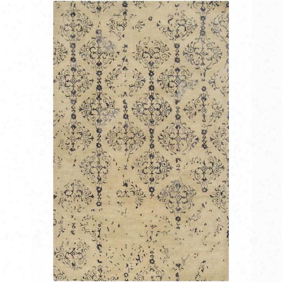 Banshee Collection New Zealand Wool Area Rug In Barley And Night Sky Design By Surya