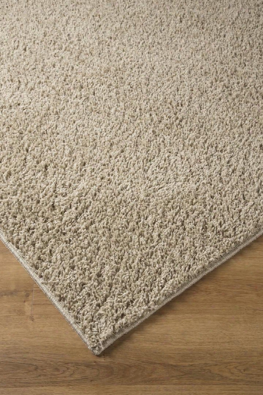 Caci R240002 84" X 60" Medium Size Rug With Solid Shag Design Machine Made Tufted Polypropylene Material And Spot Clean In Beige