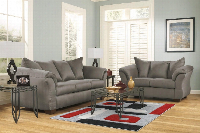 Darcy 75005fssl3tr2l 8-piece Living Room Set With Full Sofa Sleeper Loveseat 3pc Table Set Rug And 2 Lamps In