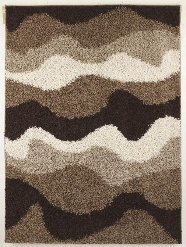 Kipri R339002 79" X 60" Medium Size Rug With Plush Woven Shag Feel Machine-woven Made And Polypropylene Material In Java