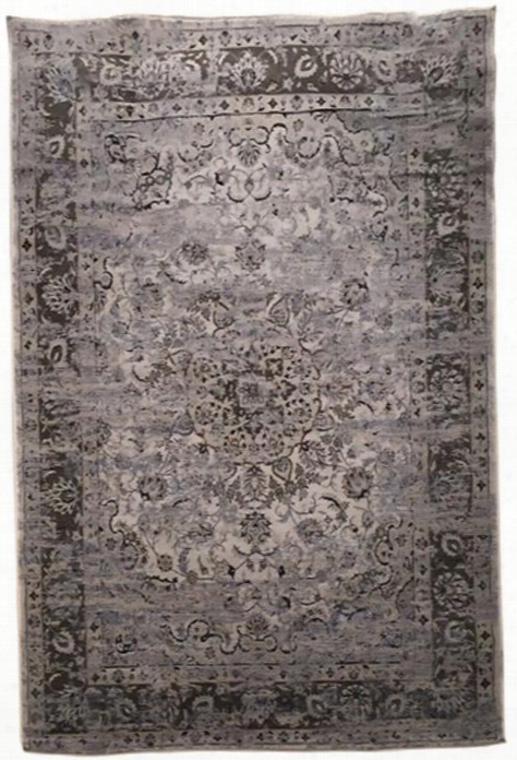 Kyan R401722 88" X 63" Medium Size Rug With Persian Design Machine-tufted 13mm Pile Height Spot Clean Only And Polypropylene Material In Blue And Ivory