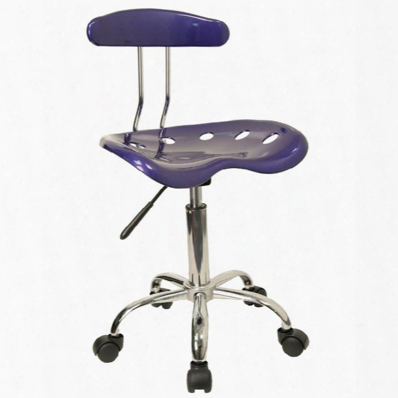 Lf-214-deepblue-gg 29.25" - 34.75" Task Chair With 5.5" Height Range Adjustment Molded Tractor Seat Carpet Casters Swivel Seat And High Density Polymer