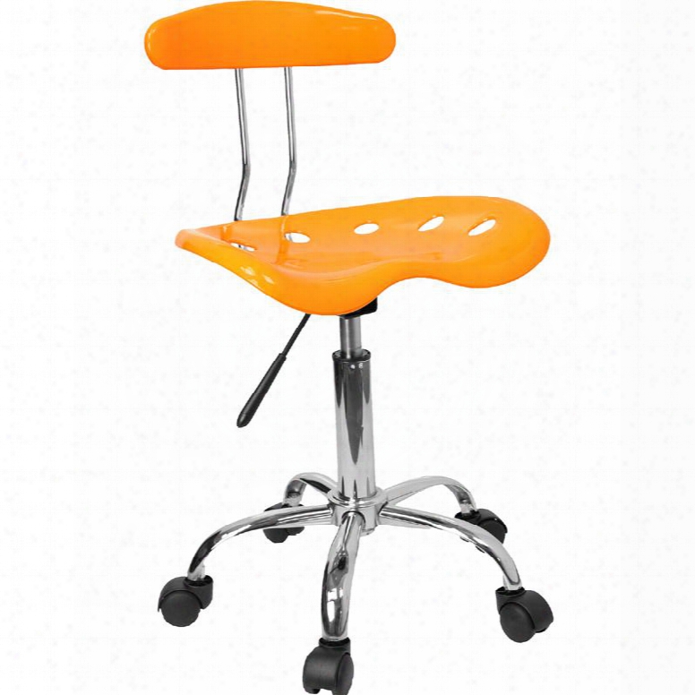 Lf-214-yellow-gg 29.25" - 34.75" Task Chair With 5.5" Height Range Adjustment Molded Tractor Seat Carpet Casters Swivel Seat And High Density Polymer