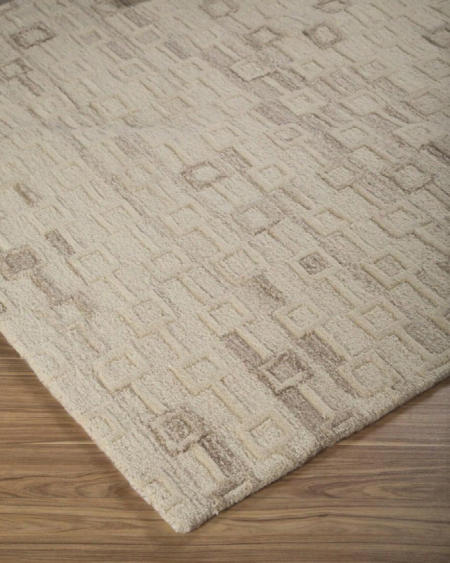 Newat R400121 120" X 96" Large Size Rug With High/low Design Hand-tufted 7-8mm Pile Height And Wool Material Backed With Cotton In Ivory