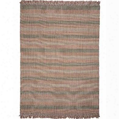 Rter-01-7998  7'9x9'8 Rose 70% Wool Viscose Blended Yarn Rug Stripes