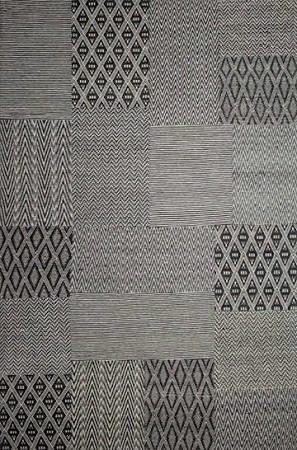 Rtex-05-5276 5'2x7'6 Black 90% Wool Rug Geometric