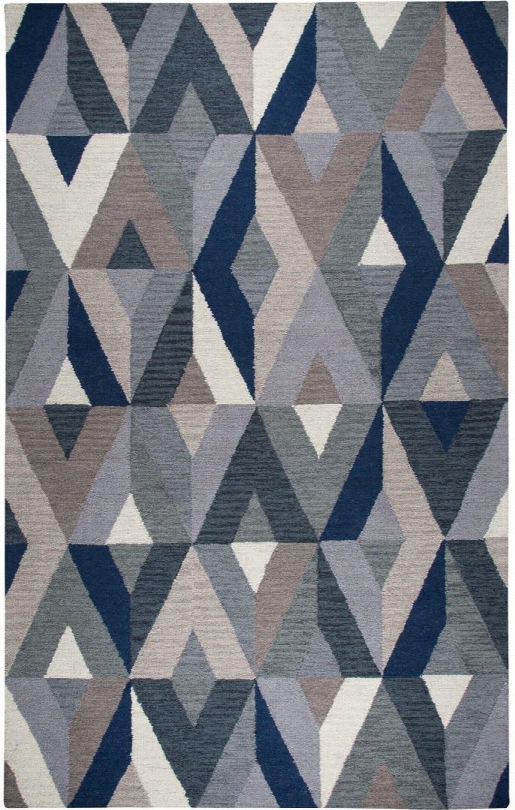 Rugs Collection 970199l 8' X 10' Large Area Rug With 100% Premium Hand Dyed Blended Wool Geometric Pattern Hand Crafted In India Cut And Loop Ile In Blue