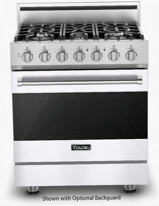 Rvgr33015bwhlp 30" 3 Series Gas Range With 4 Cu. Ft. Oven 5 Permanently Sealed Burners Continuous Grates Proflow Convection Baffle And Truglide Oven Racks