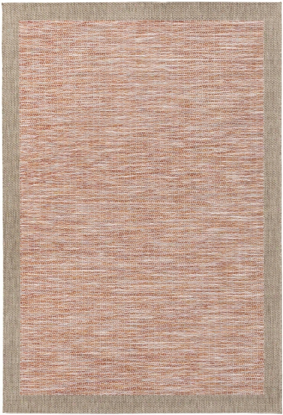 Santa Cruz Outdoor Rug In Burnt Orange & Taupe Design By Surya