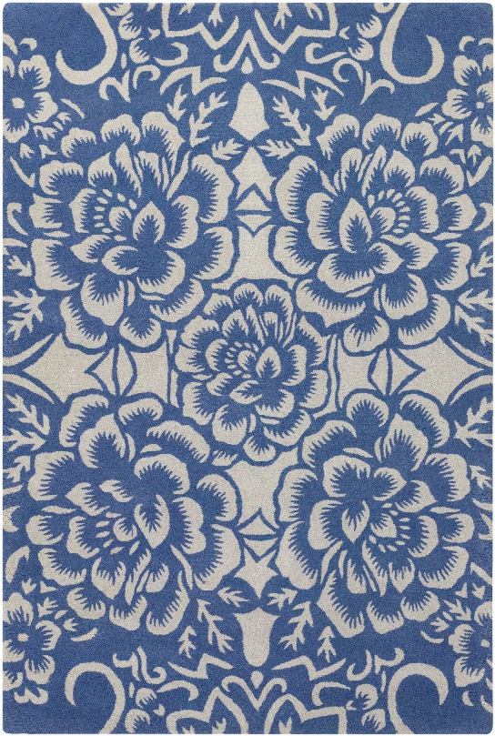 Seedling Collection Hand-tufted Area Rug In Blue & Ivory Design By Chandra Rugs