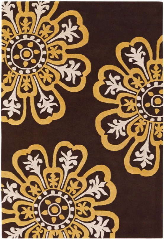 Seedling Collection Hand-tufted Area Rug In Brown, Yellow, & Cream Design By Chandra Rugs