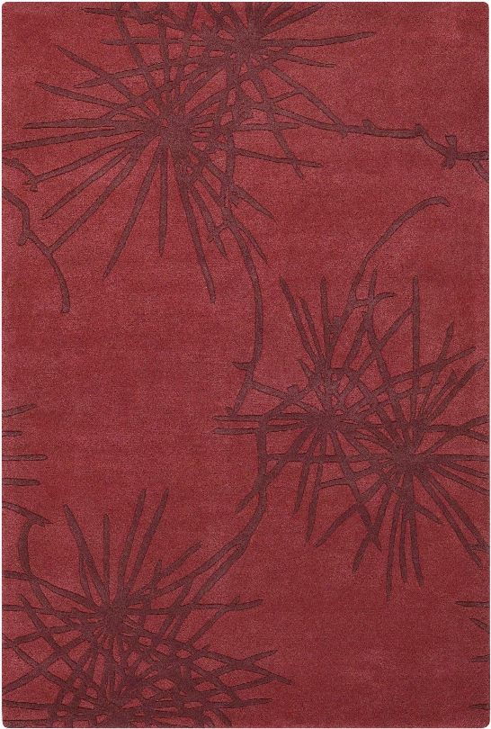 Seedling Collection Hand-tufted Area Rug In Red & Burgundy Design By Chandra Rugs