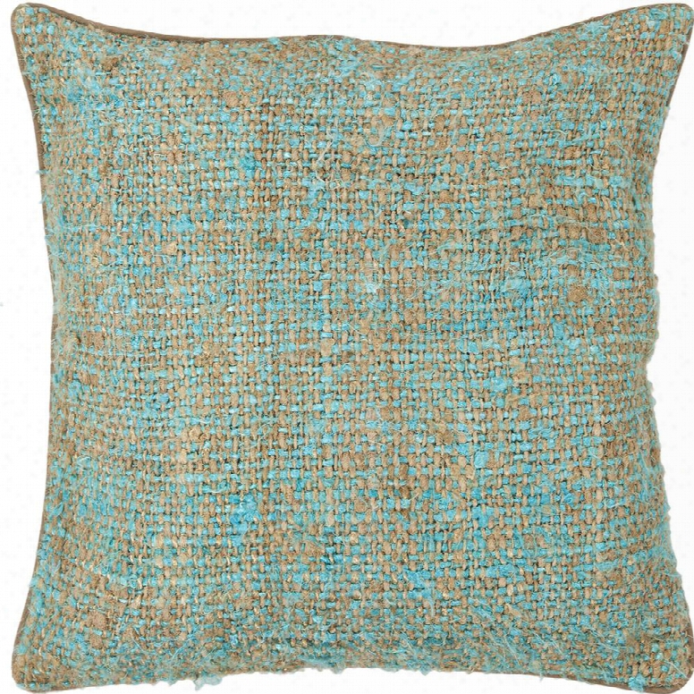 Silk Pillow In Blue & Natural Design By Chandra Rugs