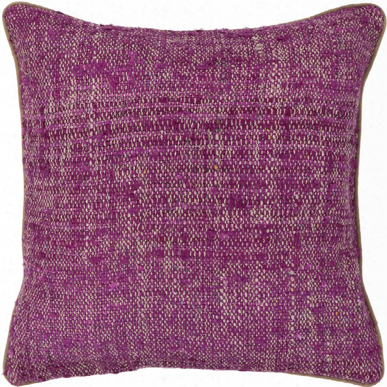 Silk Pillow In Magenta & Natural Design By Chandra Rugs
