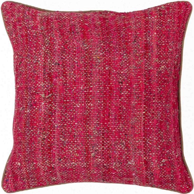 Silk Pillow In Red & Natural Design By Chandra Rugs