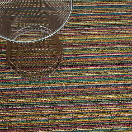 Skinny Stripe Shag Bright Multi Mat In Various Sizes Design By Chilewich